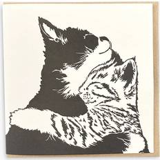 Brown Cards & Invitations Penguin Ink Cats Blank Greeting Card