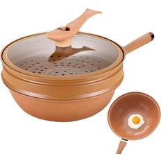 Cookware Toseky Iron Wok with Lid