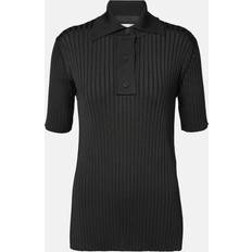 Svarta Pikétröjor Jil Sander Topp Dam Ribbad Pikétröja - Black