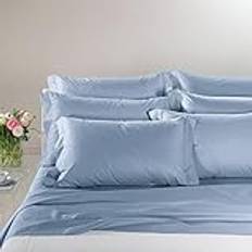 Lenzuola Caleffi Cotone Percalle Completo Matrimoniale Azzurro Percalle Lenzuolo