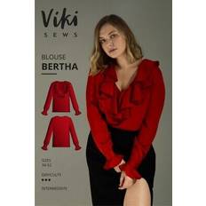 Yarn & Needlework Supplies Vikisews Sewing Pattern Bertha Blouse Women UK 4-22 Tops