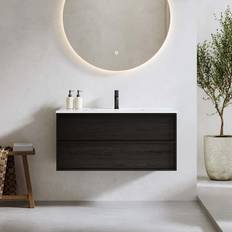 Bathlife Badrumsmöbler Bathlife Allaskaappi Altaalla Charm 100 cm Musta Tammi