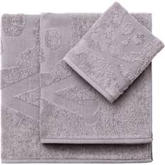 Textiles Set Toallas Ba'o Calavera 30x50 cm 50x90 cm Gris Toalla Gris