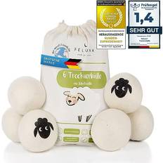 Öko Trocknerbälle XXL 6er Set 100% Schafswolle