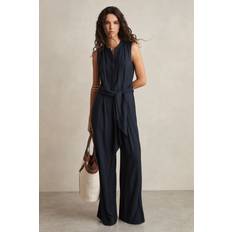 Reiss Jumpsuits & Overalls Reiss Raven Belted Shirt Jumpsuit - Navy