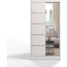 Gaba Sliding Door 100cm Full White Wardrobe