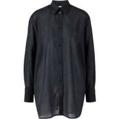 Pleats Shirts Toteme Wool Voile Shirt - Black