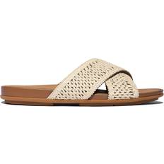 Fitflop Shoes Fitflop Gracie Woven Cross Slide Sandals - Deep Tan/Ivory