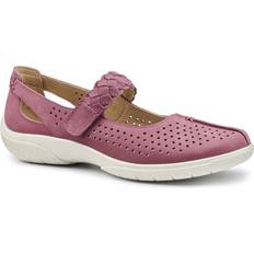 Nubuck Ballerinas Hotter Quake II Womens Extra Wide Mary Jane Shoes - Dark Rose