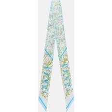 Gucci Floral Silk Twill Scarf - Blue