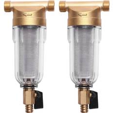 Plumbing Tlily 2X 4 Split-Mouth Water Filters Front Purifier Copper Lead Pre-Filter Backwash Remove