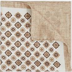 Reiss Handkerchiefs Reiss Giotte Silk Medallion Print Pocket Square - Oatmeal