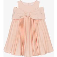 Patachou Pleated Crêpe Bow Dress - Pink