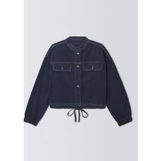John Lewis Cotton Twill Blouson Sleeve Jacket - Navy