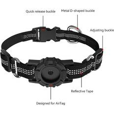 Lippa Hundhalsband med AirTag Fodral M 36x42 cm Svart