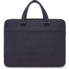 Blue Briefcases Ferragamo Embossed Briefcase - Blue