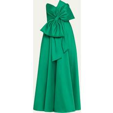 Badgley Mischka Strapless Bow-Front Gown - EMERALD