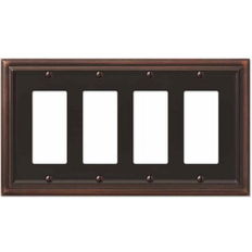 Switches Amerelle Amerelle 94R4VB Continental Wallplate 4 Rocker Cast Metal Aged Bronze 1-Pack