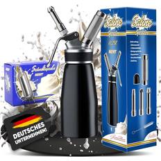 Sort Sifoner Nemt Sahnespender 0,25L Sahnesiphon Schwarz mit 10 Sahnekapseln Siphon