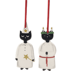 Svarta Julgranspynt Pluto Design Christmas Cats Julhänge 2 Delar Svart-Vit Julgranspynt