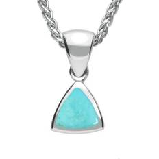 Turquoise Necklaces C W Sellors Sterling Silver Turquoise Curved Triangle Necklace