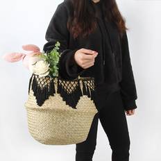 Woven Multifunctional Handbag Wicker Seagrass Laundry Basket