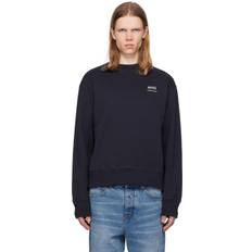 Ami Paris Sweatere Ami Paris Logo Cotton Jersey Jumper - Blue