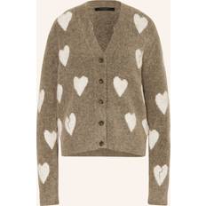 AllSaints Cardigans AllSaints Amora Heart Print Cardigan - Walnut Brown/G