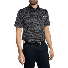 Black - Golf Tops Under Armour Mens Golf Matchplay Polo Shirt - Black/Castlerock/Halo Gray