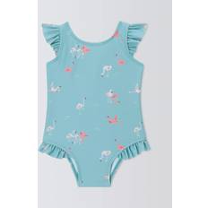 John Lewis Baby Flamingo Swimsuit - Green