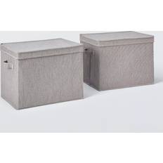 John Lewis Collapsible Lidded Set of 2 Grey Storage Box