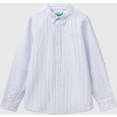 L Shirts Children's Clothing United Colors of Benetton Kids' Stripe Poplin Shirt - Pale Blue/White