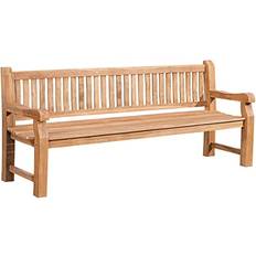 CLP Teakbank Jackson V2 I Wetterfeste Holzbank mit Rückenlehne i Stabile Gartenbank 220 cm Havebænk
