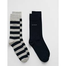 Gant Men Socks Gant Cotton Mix Stripe & Plain Socks - Black