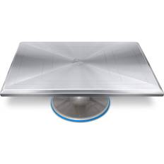 Ateco Revolving Decorating 614 Rectangle Aluminum Base White Cake Stand