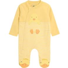 Yellow Night Garments JoJo Maman Bébé Baby Cotton Duckling Zip Sleepsuit - Yellow
