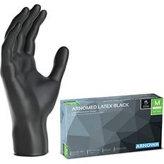 Latex Engångshandskar M - Svarta/Puderfria