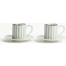 Green Espresso Cups H&M 2-Pack And Saucer - Green Espresso Cup