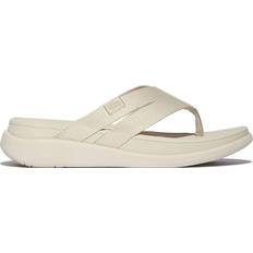 Beige Flip-Flops Fitflop F-Mode Go Webbing Flatform Strappy Flip Flops