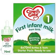 Vitamins D Baby Food & Formulas Cow & Gate First Infant Milk Starter Pack 6 x 70ml