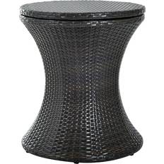 Brown Outdoor Bar Tables OutSunny Rattan Ice Bucket Activity Cooler Brown Outdoor Bar Table