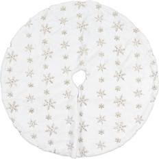 Gold Christmas Tree Skirts Zeblaze 35.4in Round Shape Soft Comfortable White Christmas Tree Skirt