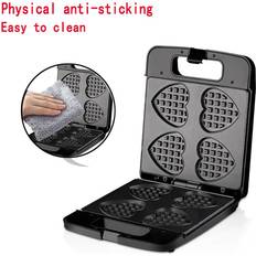 Tomtop Jms Heart Waffle Maker Non-Stick Coating 1400 Watts