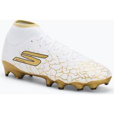 Skechers Fodboldstøvler Skechers Men's SKX 1.5 High Academy FG Soccer Shoes - White/Black/Gold