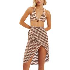 Swimsuit Cover-Ups & Sarong Wraps on sale Accessorize Zigzag Knit Sarong - Natural