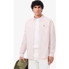 Lacoste Bomull Skjortor Lacoste Regular Fit Oxford Shirt - White/Light Pink
