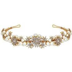 Gold Crowns & Tiaras Jon Richard Star Pearl Tiara Gold