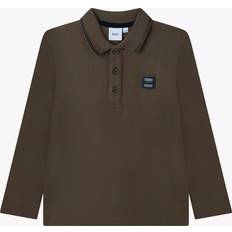 HUGO BOSS Kids' Long Sleeve Pique Cotton Polo Shirt
