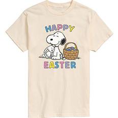 Novelty Men's Peanuts Snoopy And Bunny Graphic Tee - Beige
