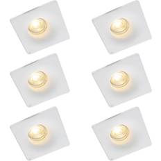 QAZQA Spotlights QAZQA Set of 6 Recessed Spotlights White 12 cm Round Spotlight